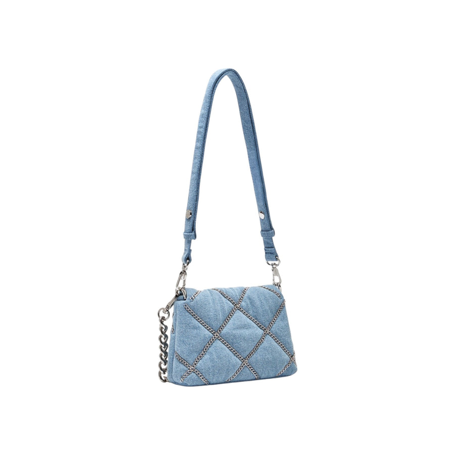 Borsa donna a spalla LaPuffy in denim con catene