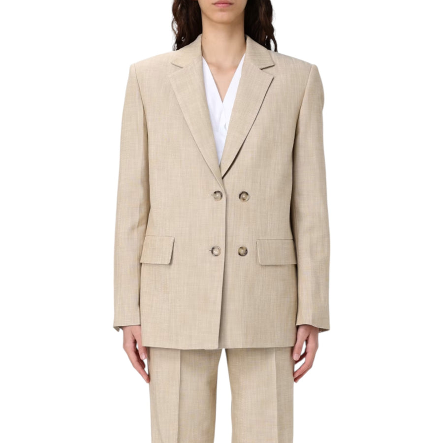 Giacca donna blazer in tela con bottoni