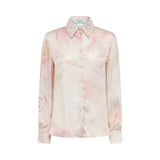 Camicia donna in raso con stampa rose
