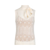 Top donna in maglia con fiocco