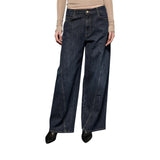 Jeans donna maxi palazzo con fianchi spostati