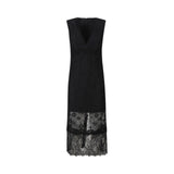 Abito donna midi senza maniche in pizzo