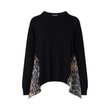 Maglia donna con inserti in raso