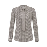 Camicia donna in georgette stampata con cravatta