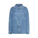 Camicia donna floreale in denim