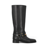 Stivali con fibbie in pelle