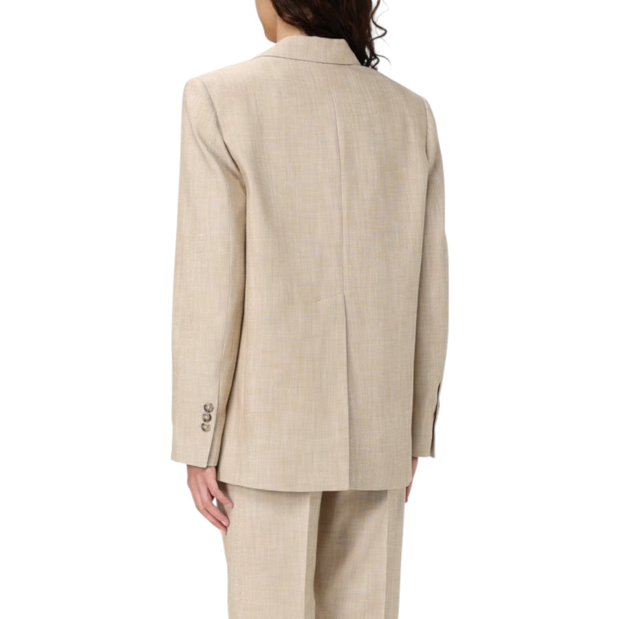 Giacca donna blazer in tela con bottoni