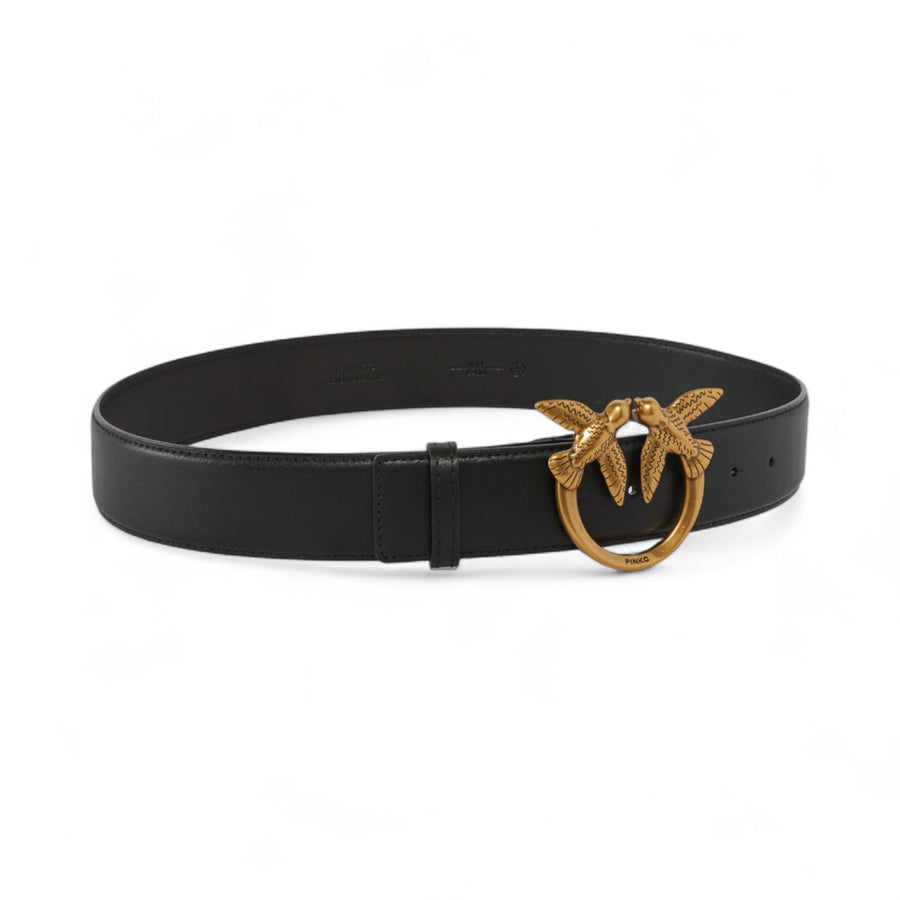 Cintura donna alta Love Birds in pelle 4cm