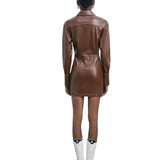 Abito donna mini chemisier con gonna a portafoglio