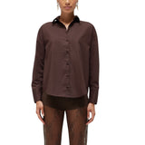 Camicia donna in popeline con pizzo