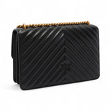 Borsa a tracolla media Love Bag in nappa matelassé chevron