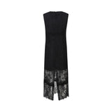 Abito donna midi senza maniche in pizzo