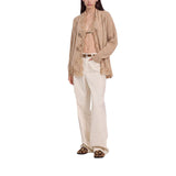 Cardigan donna in maglia con scollo sciallato e pizzo