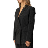 Blazer donna oversize doppiopetto con strass