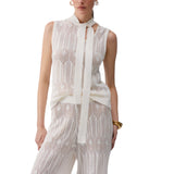 Top donna in maglia con fiocco