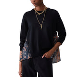 Maglia donna con inserti in raso