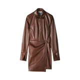 Abito donna mini chemisier con gonna a portafoglio