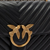 Borsa a tracolla media Love Bag in nappa matelassé chevron