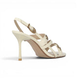 Sandali donna slingback alti con cinturini e borchie