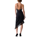 Abito donna midi in maglia con pizzo