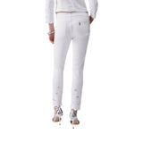 Pantaloni donna skinny con ricamo sangallo