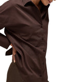 Camicia donna in popeline con pizzo
