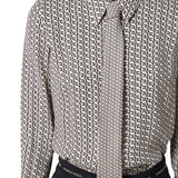 Camicia donna in georgette stampata con cravatta
