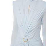 Abito donna Red Carpet in jersey cupro con drappeggi