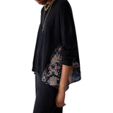 Maglia donna con inserti in raso