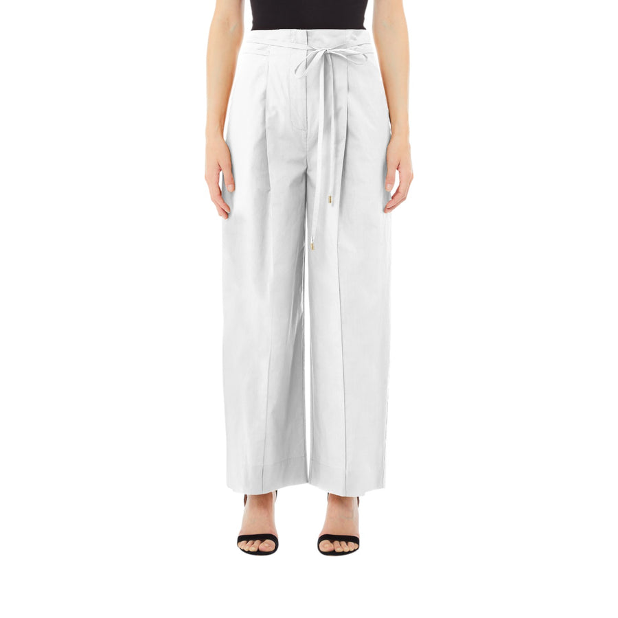 Pantaloni donna bianchi con cintura