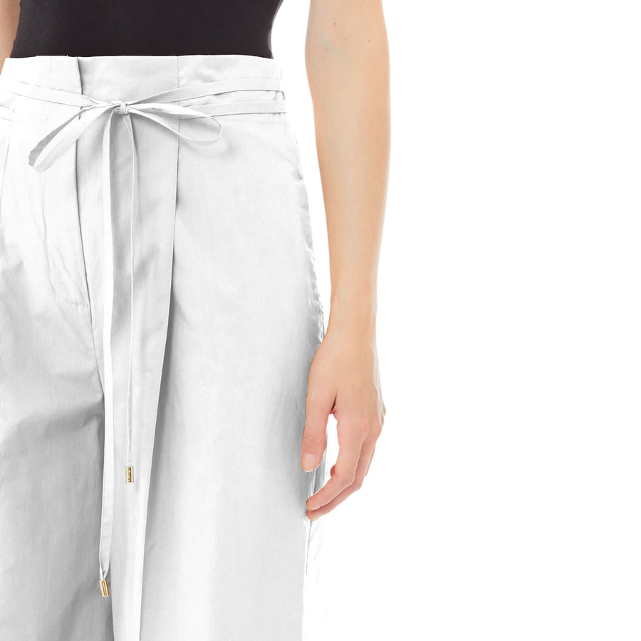Pantaloni donna bianchi con cintura