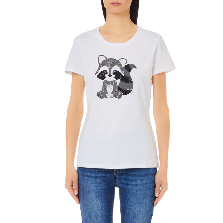 T-shirt donna Raccoon con strass