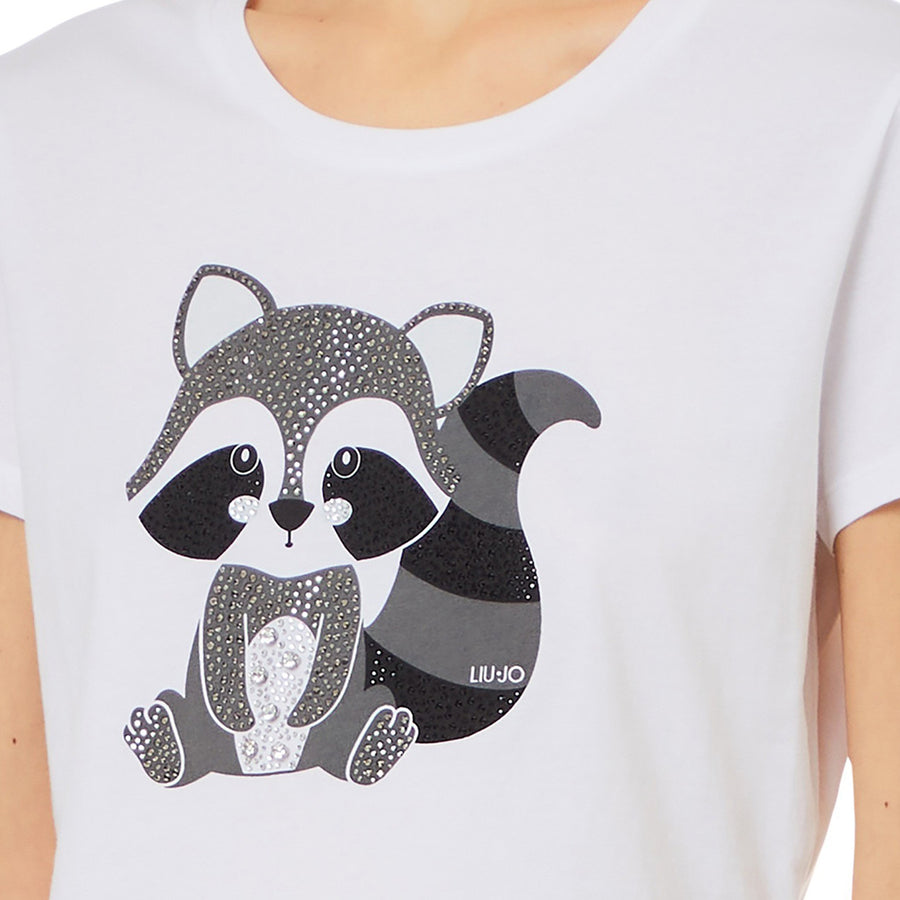 T-shirt donna Raccoon con strass