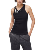 Top donna con dettagli gioiello