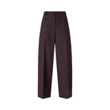 Pantaloni donna barrel fit in tela fiammata