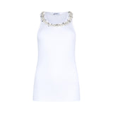 Top donna con dettagli gioiello
