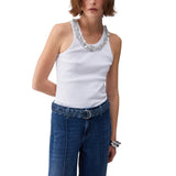 Top donna con dettagli gioiello