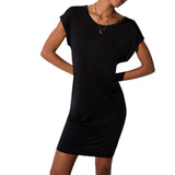 Abito donna  corto in jersey lucido