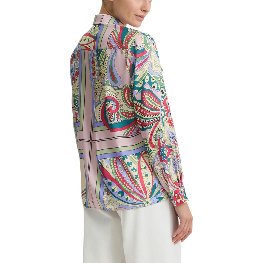 Camicia donna in raso stampato
