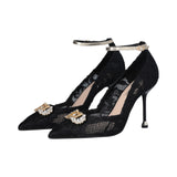 Décolleté donna in pizzo con logo gioiello