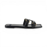 Sandali donna flat in pelle nappata