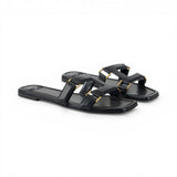 Sandali donna flat in pelle nappata