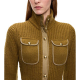 Cardigan donna a coste con tasche