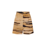 Shorts donna in drill con stampa tigre