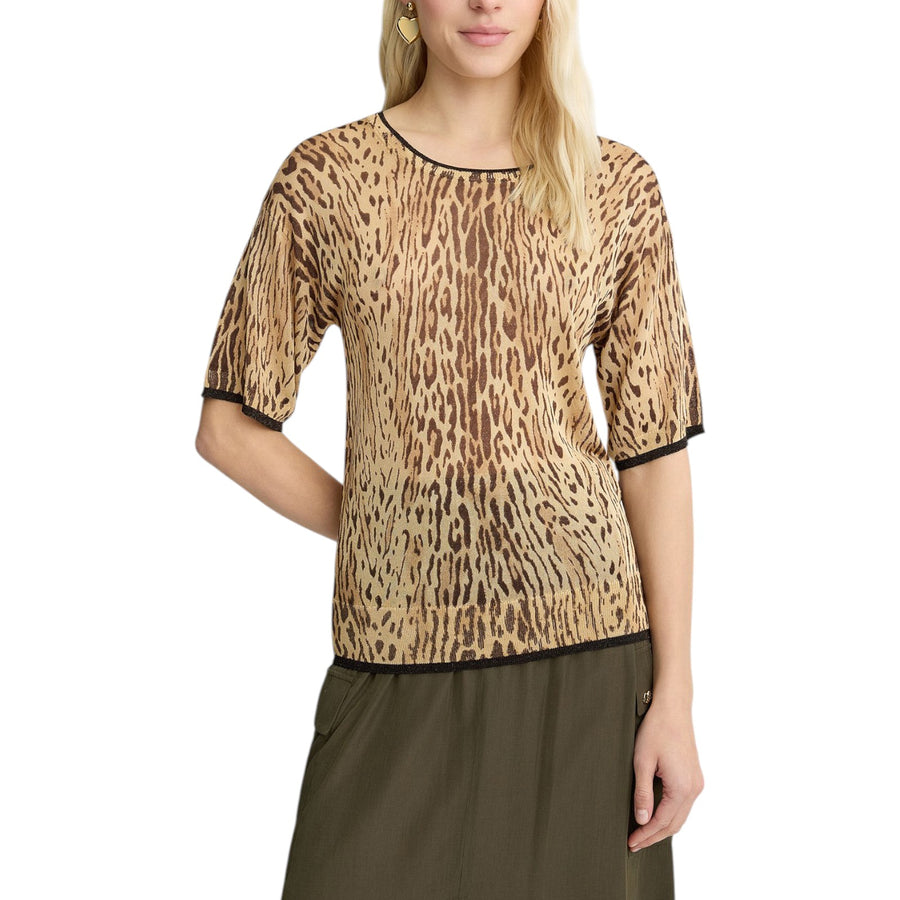 T-shirt donna con stampa animalier