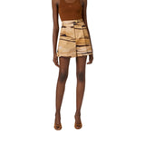 Shorts donna in drill con stampa tigre