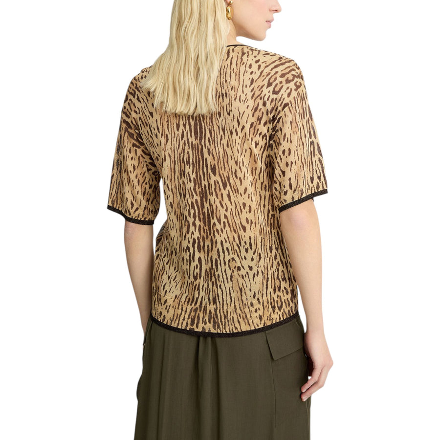 T-shirt donna con stampa animalier