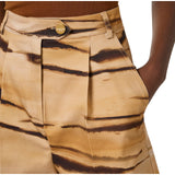 Shorts donna in drill con stampa tigre