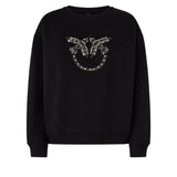 Felpa donna con logo Love Birds impreziosito da gioielli