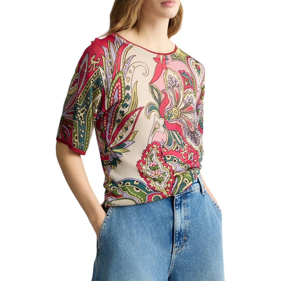 T-shirt donna in maglia stampata